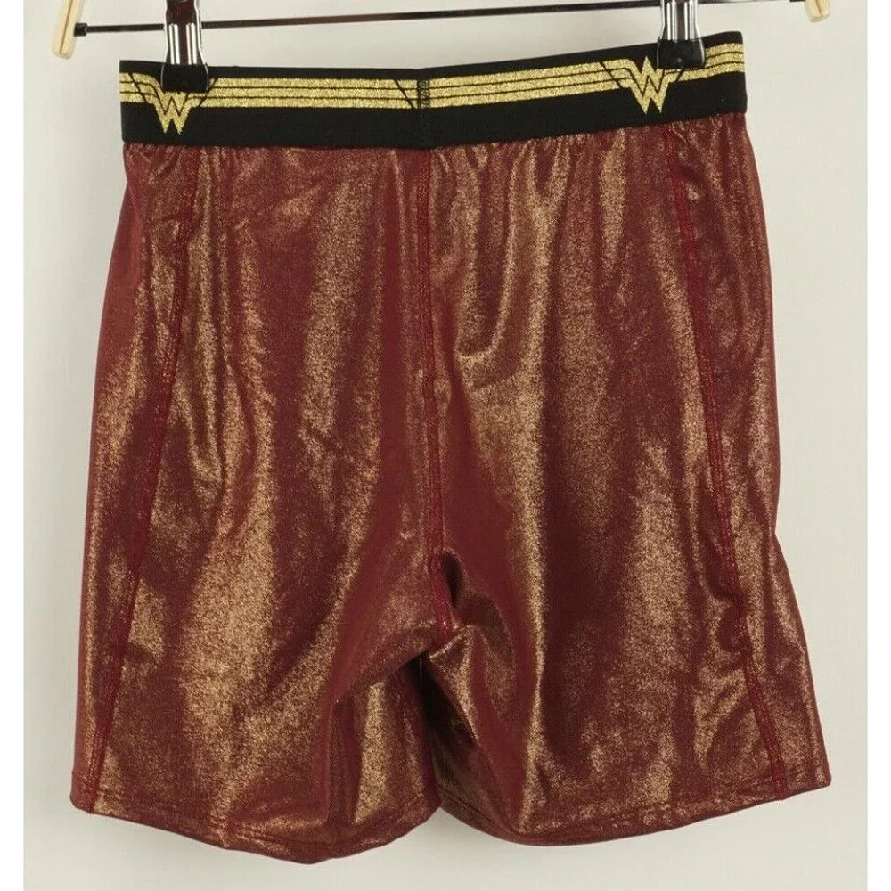 New Eleven Venus Williams Wonder Woman Biker Short Deep Burgundy Gold Size Small
